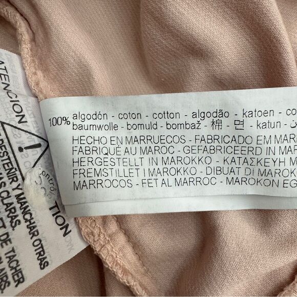 Zara Pink Blush Babydoll Dress Gold Buttons Size XS - Picture 8 of 9